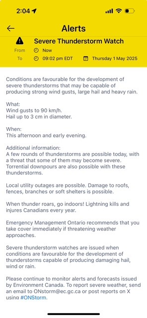 Severe Thunderstorm Watch